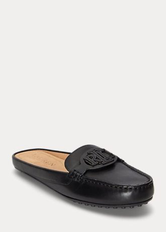 Pantofi negri Ralph Lauren Brynn din piele lustruită pentru femei