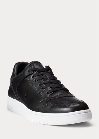 Pantofi negri Ralph Lauren Court pentru bărbați