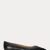 Pantofi negri Ralph Lauren Loraine din piele lustruită pentru balet Pantofi negri Ralph Lauren Loraine din piele lustruită pentru balet