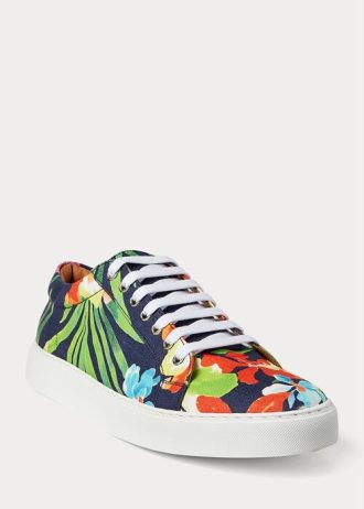 Pantofi pentru bărbați, multicolori, blumarin, Ralph Lauren Severn, din in, cu flori