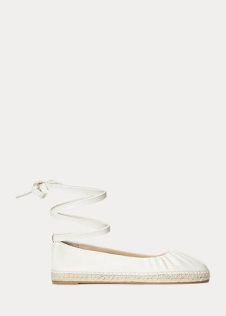 Pantofi plat cu șireturi din piele nappa Cecilia Ralph Lauren de damă crem Pantofi plat cu șireturi din piele nappa Cecilia Ralph Lauren de damă crem