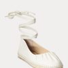 Pantofi plat cu șireturi din piele nappa Cecilia Ralph Lauren de damă crem Pantofi plat cu șireturi din piele nappa Cecilia Ralph Lauren de damă crem