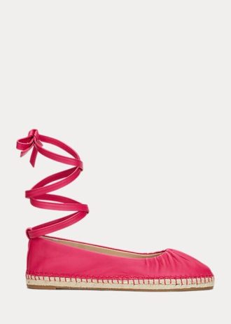 Pantofi plat cu șireturi din piele nappa Cecilia Ralph Lauren fuchsia de damă Pantofi plat cu șireturi din piele nappa Cecilia Ralph Lauren fuchsia de damă