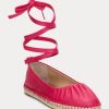 Pantofi plat cu șireturi din piele nappa Cecilia Ralph Lauren fuchsia de damă Pantofi plat cu șireturi din piele nappa Cecilia Ralph Lauren fuchsia de damă