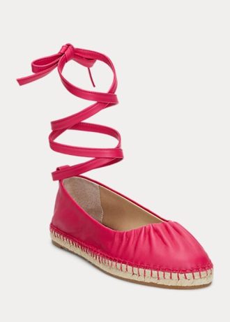Pantofi plat cu șireturi din piele nappa Cecilia Ralph Lauren fuchsia de damă Pantofi plat cu șireturi din piele nappa Cecilia Ralph Lauren fuchsia de damă