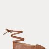 Pantofi plat cu șireturi din piele nappa Cecilia Ralph Lauren maro de damă Pantofi plat cu șireturi din piele nappa Cecilia Ralph Lauren maro de damă