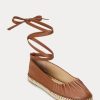 Pantofi plat cu șireturi din piele nappa Cecilia Ralph Lauren maro de damă Pantofi plat cu șireturi din piele nappa Cecilia Ralph Lauren maro de damă