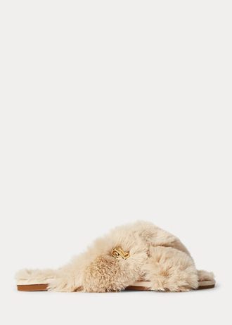 Pantofi plati din blană artificială Ralph Lauren Sydni de damă bej Pantofi plati din blană artificială Ralph Lauren Sydni de damă bej