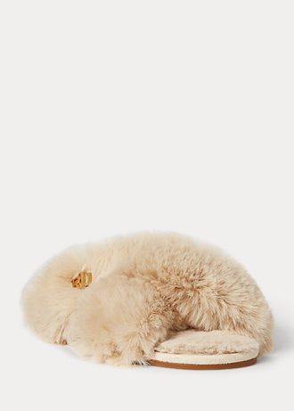 Pantofi plati din blană artificială Ralph Lauren Sydni de damă bej Pantofi plati din blană artificială Ralph Lauren Sydni de damă bej