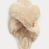 Pantofi plati din blană artificială Ralph Lauren Sydni de damă bej Pantofi plati din blană artificială Ralph Lauren Sydni de damă bej