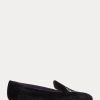 Pantofi plati din catifea brodate Ralph Lauren Alonzo de damă negri Pantofi plati din catifea brodate Ralph Lauren Alonzo de damă negri