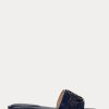 Pantofi plati din piele cu relief de crocodil Ralph Lauren Alegra pentru femei bleumarin Pantofi plati din piele cu relief de crocodil Ralph Lauren Alegra pentru femei bleumarin