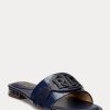 Pantofi plati din piele cu relief de crocodil Ralph Lauren Alegra pentru femei bleumarin Pantofi plati din piele cu relief de crocodil Ralph Lauren Alegra pentru femei bleumarin