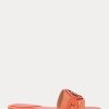 Pantofi plati din piele cu relief de crocodil, Ralph Lauren Alegra, portocalii