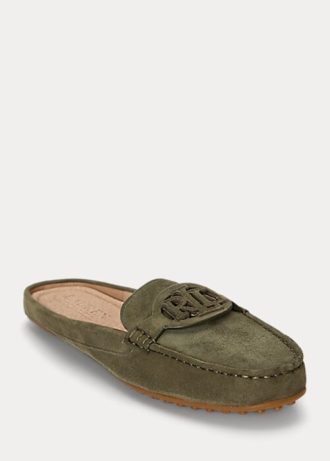 Pantofi plati din piele de căprioară pentru femei Ralph Lauren Brynn Olive Pantofi plati din piele de căprioară pentru femei Ralph Lauren Brynn Olive