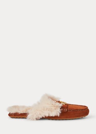 Pantofi plati din piele intoarsa, maro, Ralph Lauren Savanah de dama Pantofi plati din piele intoarsa, maro, Ralph Lauren Savanah de dama