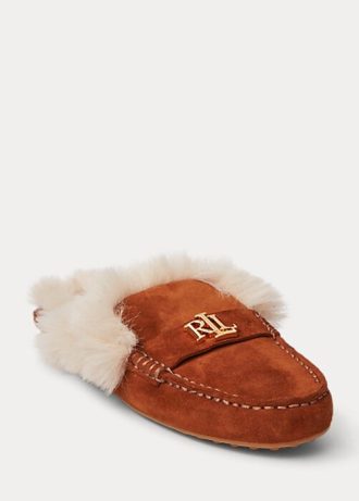 Pantofi plati din piele intoarsa, maro, Ralph Lauren Savanah de dama Pantofi plati din piele intoarsa, maro, Ralph Lauren Savanah de dama