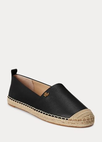 Pantofi plati din piele negri Ralph Lauren Cameryn IV de damă Pantofi plati din piele negri Ralph Lauren Cameryn IV de damă