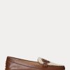 Pantofi plati maro Ralph Lauren Brynn din piele Nappa Driver de damă
