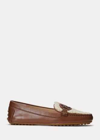 Pantofi plati maro Ralph Lauren Brynn din piele Nappa Driver de damă Pantofi plati maro Ralph Lauren Brynn din piele Nappa Driver de damă