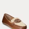 Pantofi plati maro Ralph Lauren Brynn din piele Nappa Driver de damă