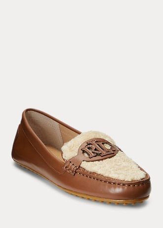 Pantofi plati maro Ralph Lauren Brynn din piele Nappa Driver de damă Pantofi plati maro Ralph Lauren Brynn din piele Nappa Driver de damă