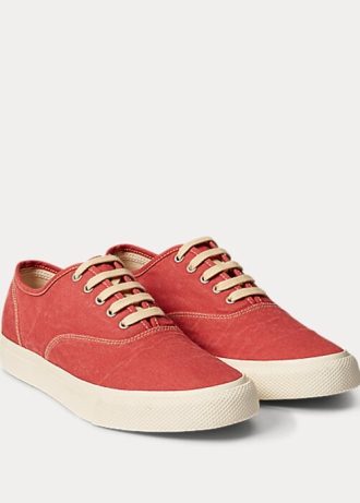 Pantofi roșii din pânză Ralph Lauren de damă