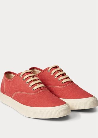 Pantofi roșii din pânză Ralph Lauren pentru bărbați Pantofi roșii din pânză Ralph Lauren pentru bărbați