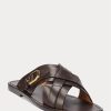 Papuci din piele de vițel Welington Ralph Lauren maro închis pentru bărbați Papuci din piele de vițel Welington Ralph Lauren maro închis pentru bărbați