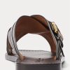 Papuci din piele de vițel Welington Ralph Lauren maro închis pentru bărbați Papuci din piele de vițel Welington Ralph Lauren maro închis pentru bărbați