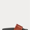 Papuci maro Ralph Lauren Signature din piele de ponei pentru bărbați Papuci maro Ralph Lauren Signature din piele de ponei pentru bărbați