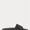 Papuci negri din piele de ponei Ralph Lauren Signature pentru bărbați Papuci negri din piele de ponei Ralph Lauren Signature pentru bărbați