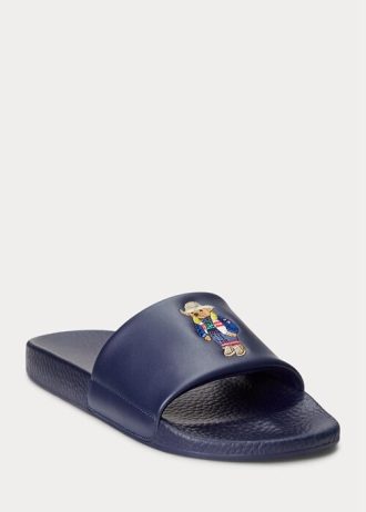 Papuci Ralph Lauren Polo Bear pentru bărbați bleumarin