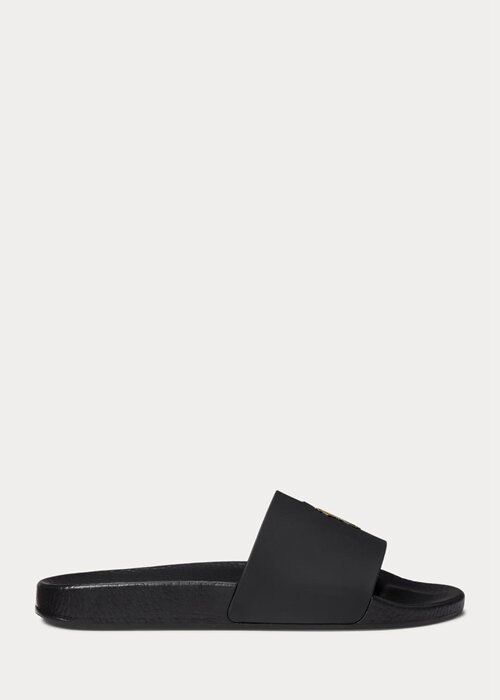 Papuci Ralph Lauren Signature Pony pentru bărbați negri/aurii Papuci Ralph Lauren Signature Pony pentru bărbați negri/aurii