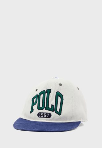 Pălării cu vârf plat cu logo Ralph Lauren alb pentru bărbați