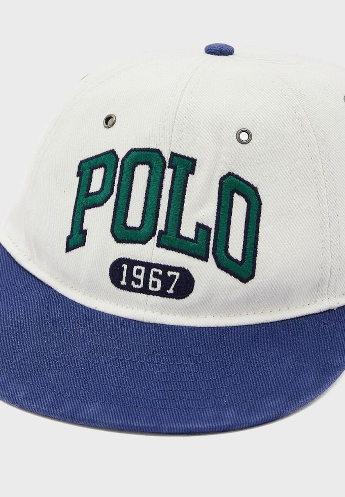 Pălării cu vârf plat cu logo Ralph Lauren alb pentru bărbați