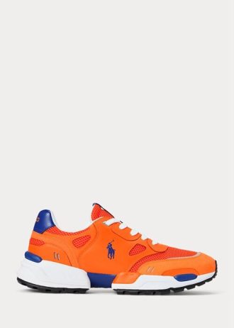 Portocaliu / Royal pentru bărbați Ralph Lauren Jogger Suede & Adidași din plasă Portocaliu / Royal pentru bărbați Ralph Lauren Jogger Suede & Adidași din plasă