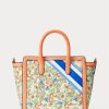 Prnt Khaki Mjcqrd/Portsid Genți tote pentru femei Ralph Lauren, jacquard, medii, cu monogramă