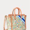 Prnt Khaki Mjcqrd/Portsid Genți tote pentru femei Ralph Lauren, jacquard, medii, cu monogramă