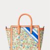 Prnt Khaki Mjcqrd/Portsid Genți tote pentru femei Ralph Lauren, jacquard, medii, cu monogramă