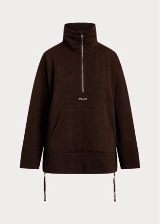 Pulover cu tunică fleece cu fermoar sfert Ralph Lauren pentru femei negre