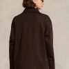 Pulover cu tunică fleece cu fermoar sfert Ralph Lauren pentru femei negre Pulover cu tunică fleece cu fermoar sfert Ralph Lauren pentru femei negre