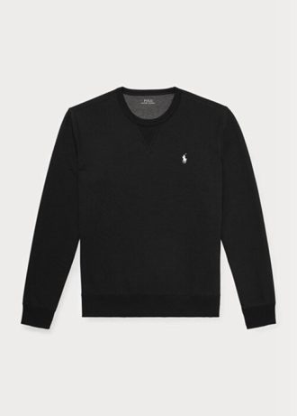 Pulover negru pentru bărbați Ralph Lauren, din tricot dublu Pulover negru pentru bărbați Ralph Lauren, din tricot dublu