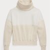 Pulover pentru damă bej Ralph Lauren cu panouri cu gât pâlnie