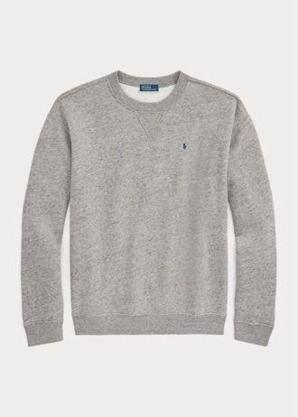 Pulover pentru damă, gri închis, cu pulover, Ralph Lauren, din fleece