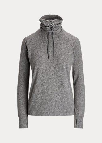 Pulover pentru damă, gri închis, din jerseu Ralph Lauren