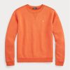 Pulover pentru damă, portocaliu, Ralph Lauren, din fleece crewneck Pulover pentru damă, portocaliu, Ralph Lauren, din fleece crewneck