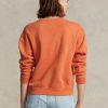 Pulover pentru damă, portocaliu, Ralph Lauren, din fleece crewneck Pulover pentru damă, portocaliu, Ralph Lauren, din fleece crewneck