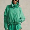 Pulover pentru damă, verzi, din fleece, cu garnitură antideschis, Ralph Lauren