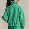 Pulover pentru damă, verzi, din fleece, cu garnitură antideschis, Ralph Lauren